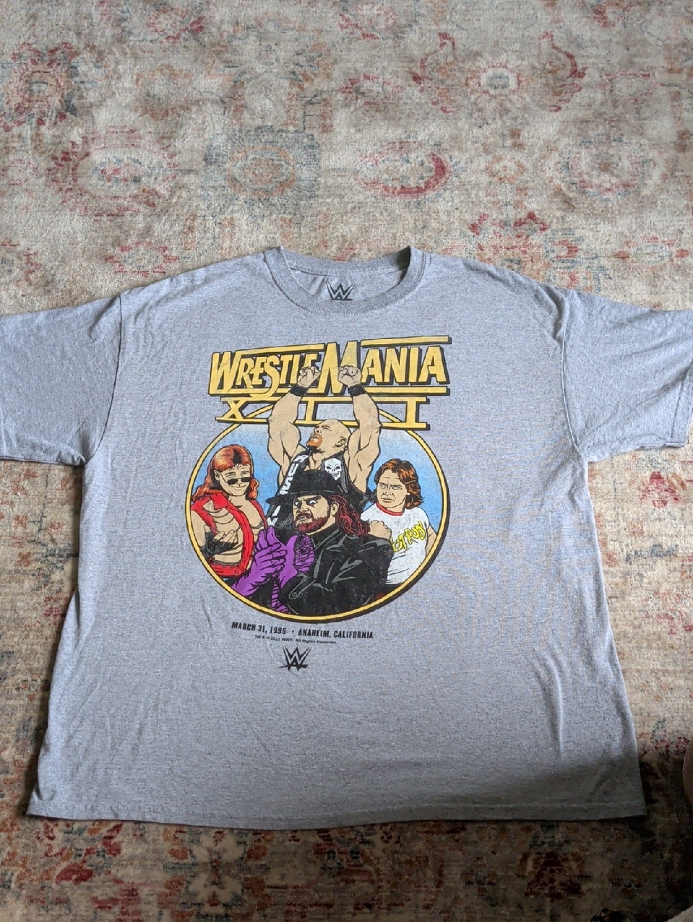 WWE Gray WrestleMania XII Vintage Style Graphic Tee